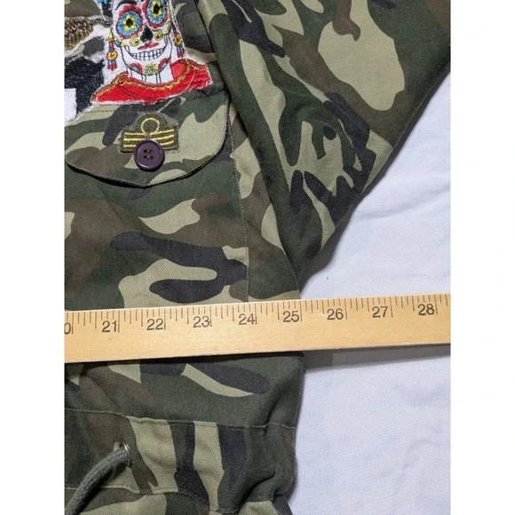 Antica Sartoria By Giacamo Cinque Women One Size Camo Embellished Hooded Jacket
